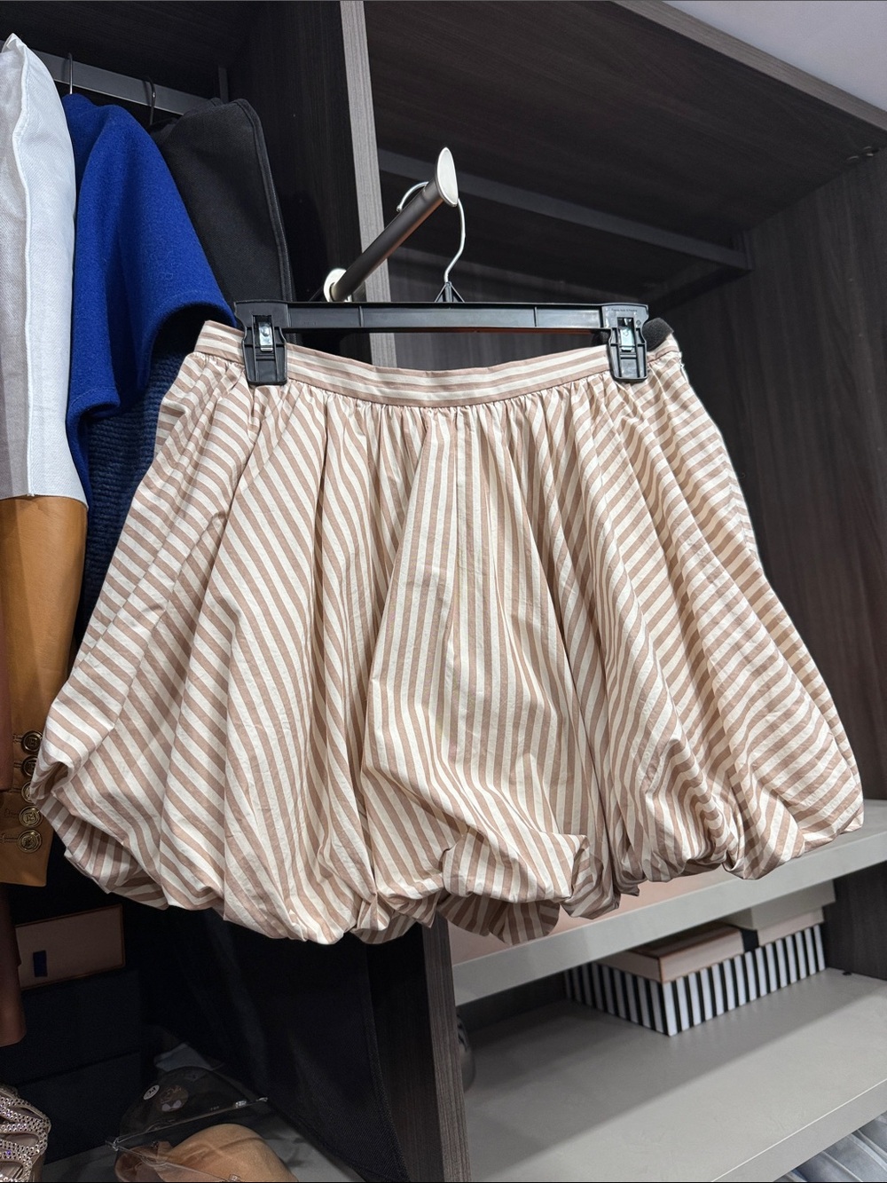 Sandro Patchwork Stripe Button-Down Shirt and bubble skirt set - Picture 4 of 10